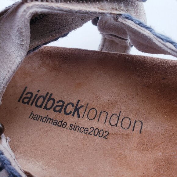 Laid Back London Kemle Sandal Embroidered Taupe Leather Sport Strap Boho Size 39 - Picture 9 of 9